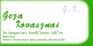 geza kovasznai business card